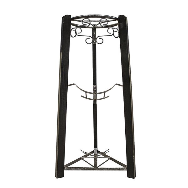 Kd Gabinetes 35 in. Design 3 Step Floor Metal Wood Stand, Black KD2582920